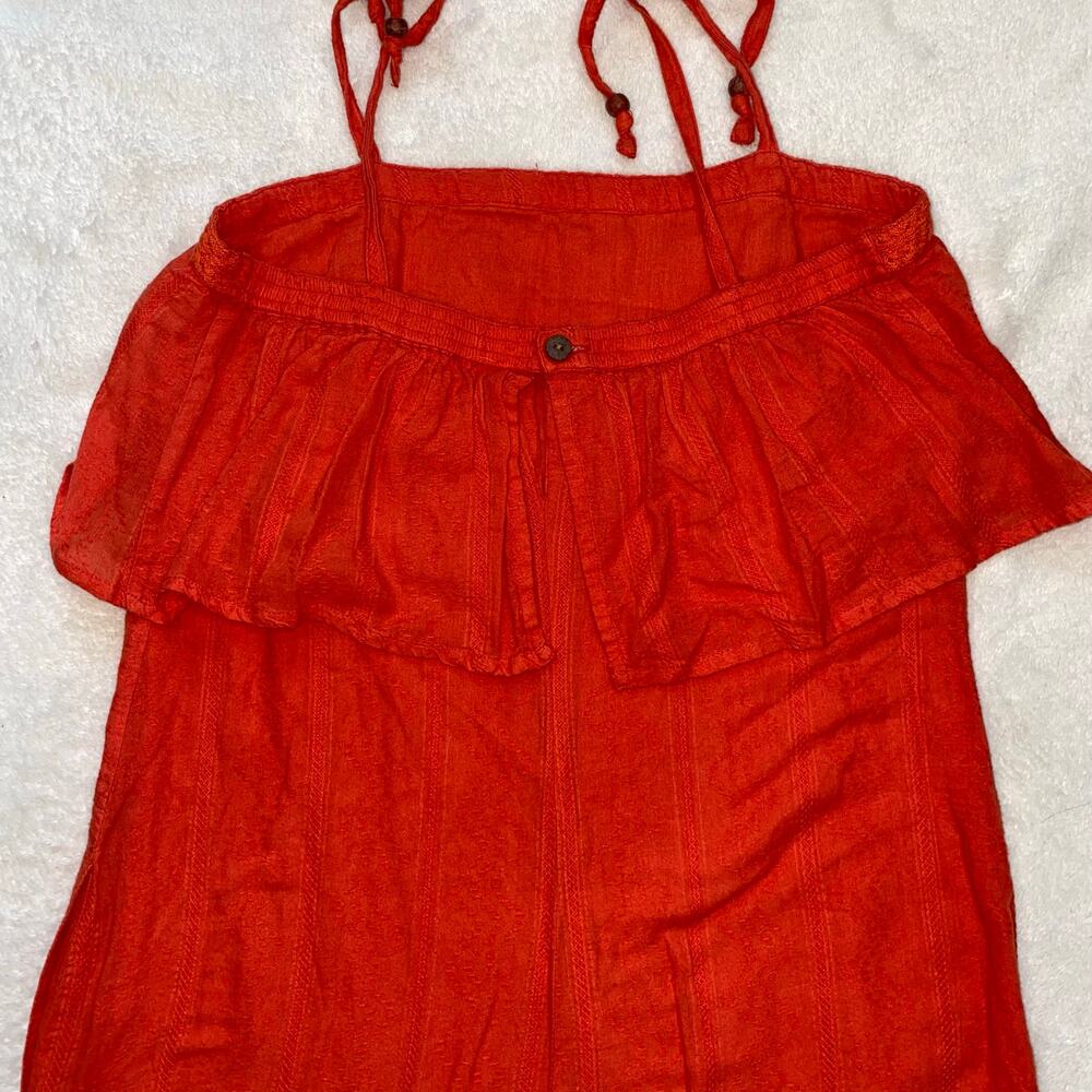 Roxy 100% Cotton Dress, Pockets, Size Small, Tie Up Straps - Picture 4 of 15